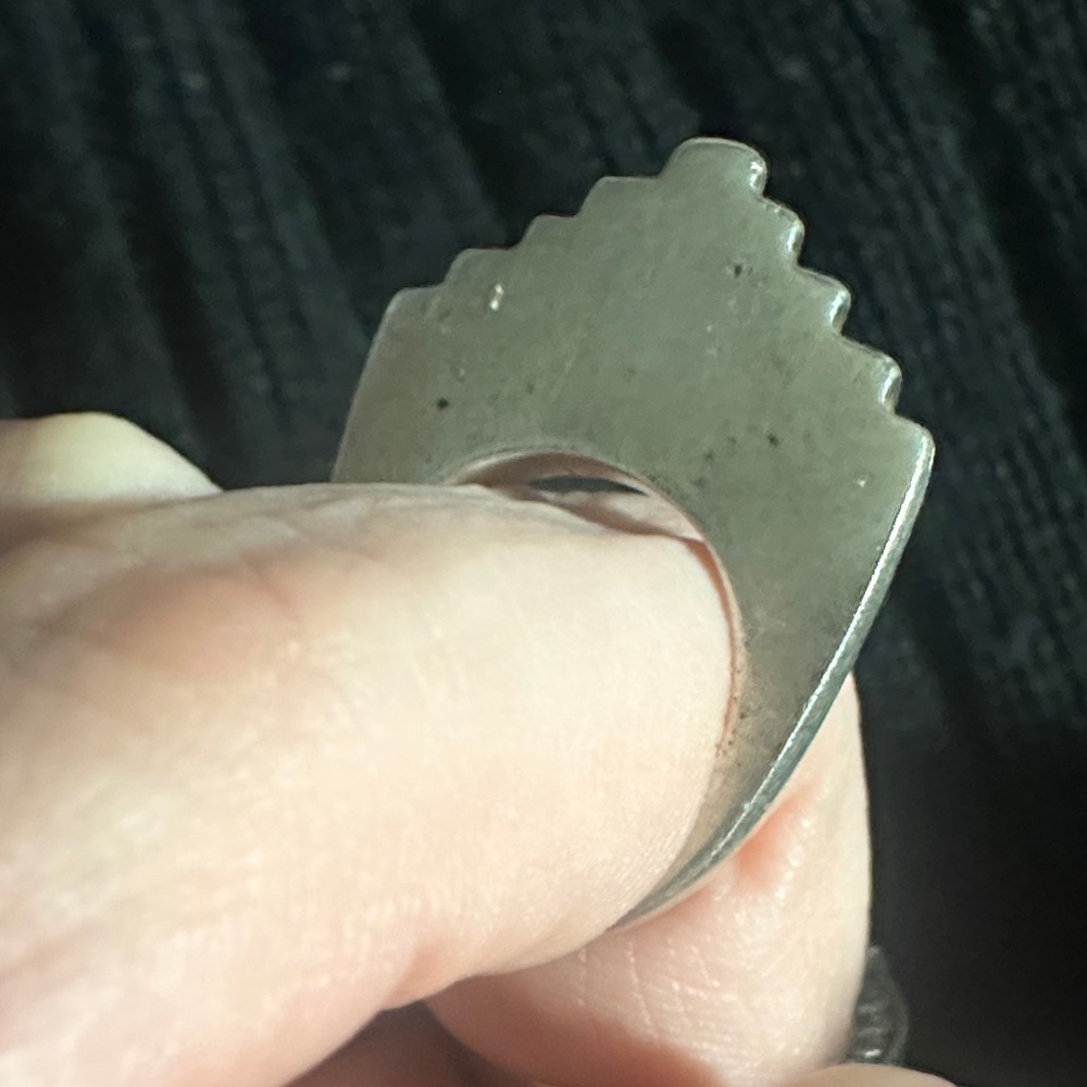 Silver Geometric Stairs Ring Native Concept - image 2